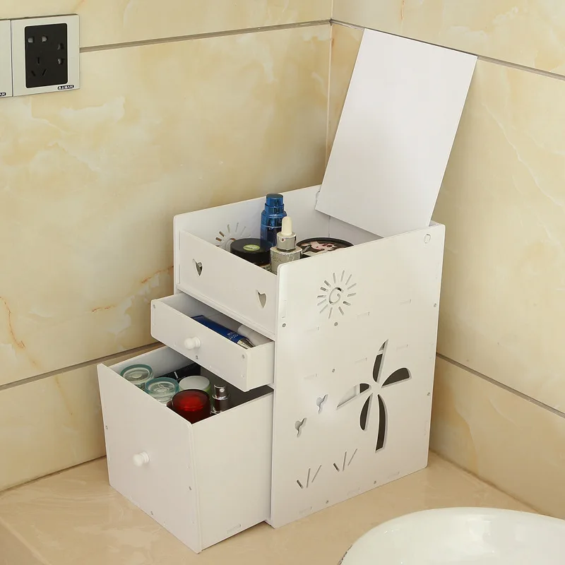 Высокое качество водостойкая ванная комната Настольный косметический Хранение