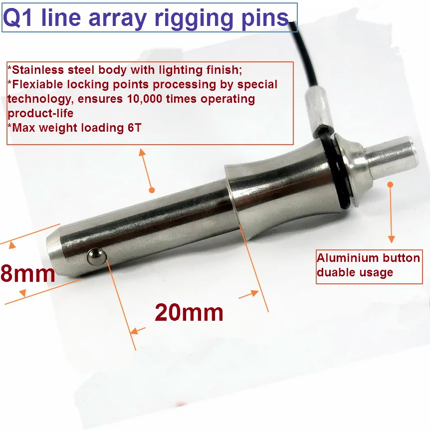 stainless speakers pin 8x20mm Q0820 for line array speakers in professional audio free shipping