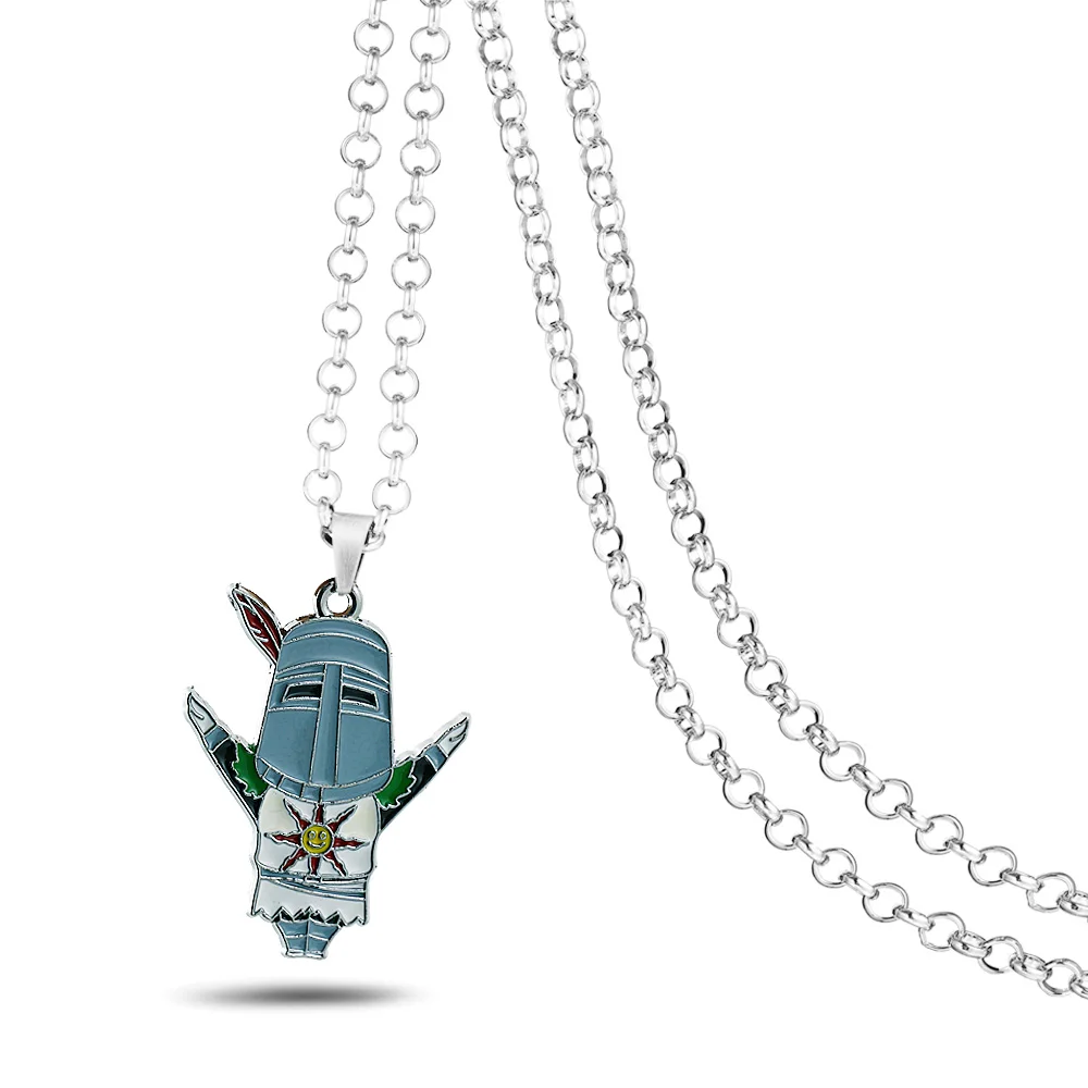 

Dark Souls Necklace Solaire of Astora Metal Pendant Onion Knights ARTORIAS Firekeeper Chain Necklaces Gifts for Kid Game Jewelry