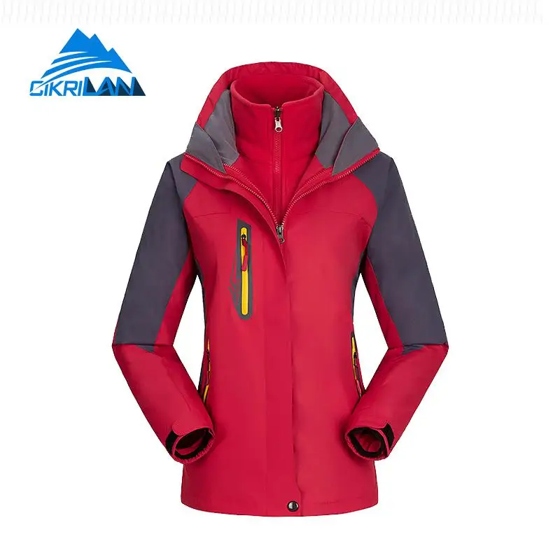 

3in1 Outdoor Ski Snowboard Winter Waterproof Jacket Women Warm Hiking Climbing Coat Camping Windproof With Fleece Lining Casaco