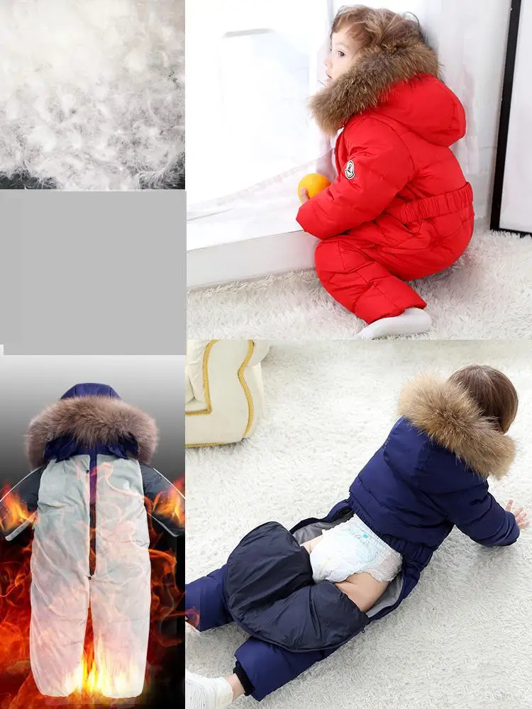 Российское зимнее пальто для девочек, одежда для мальчиков Одежда для детей от 2 до 5 лет утепленная детская зимняя куртка зимние комбинезоны зимняя одежда