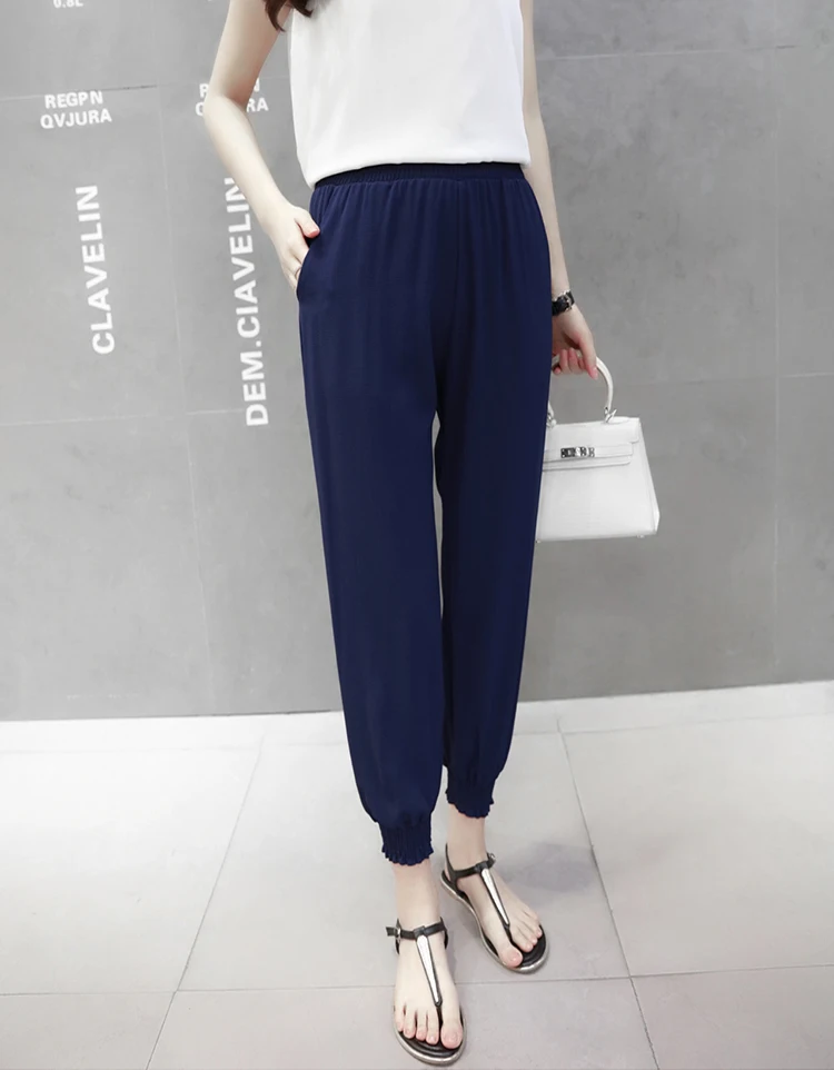 Spring and summer 2019 nine points bloomers ethnic loose flower pants wide legs harun women's trousers Spring and summer 2019 nine points bloomers ethnic loose flower pants wide legs harun women's trousers