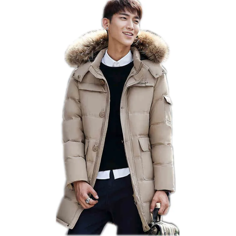 2018 Casual Men's Winter Jacket Thickening White Duck Down Jacket Men