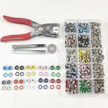 

Studs Rivets Press Snap Fasteners Kit Eyelets Tool Round Leather Prong Buttons Plier Ring Fixing Multicolor Poppers Buckle