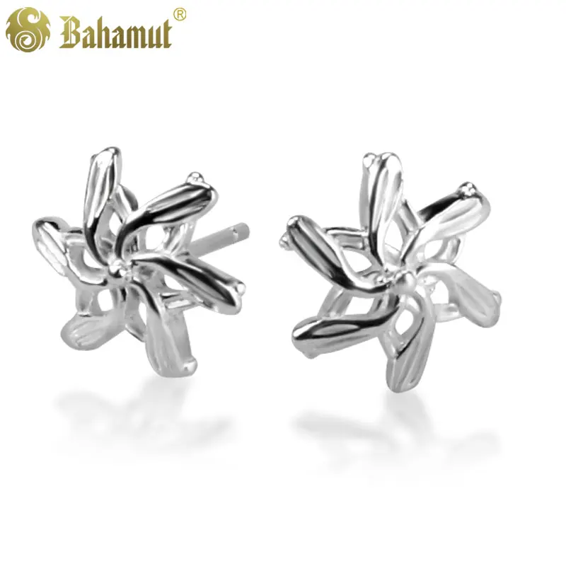 

925 Sterling Silver LORD OF THE RINGS Charm Jewelry Nenya Galadrie Cute Flower Earrings Women Jewelry A Pair Gift