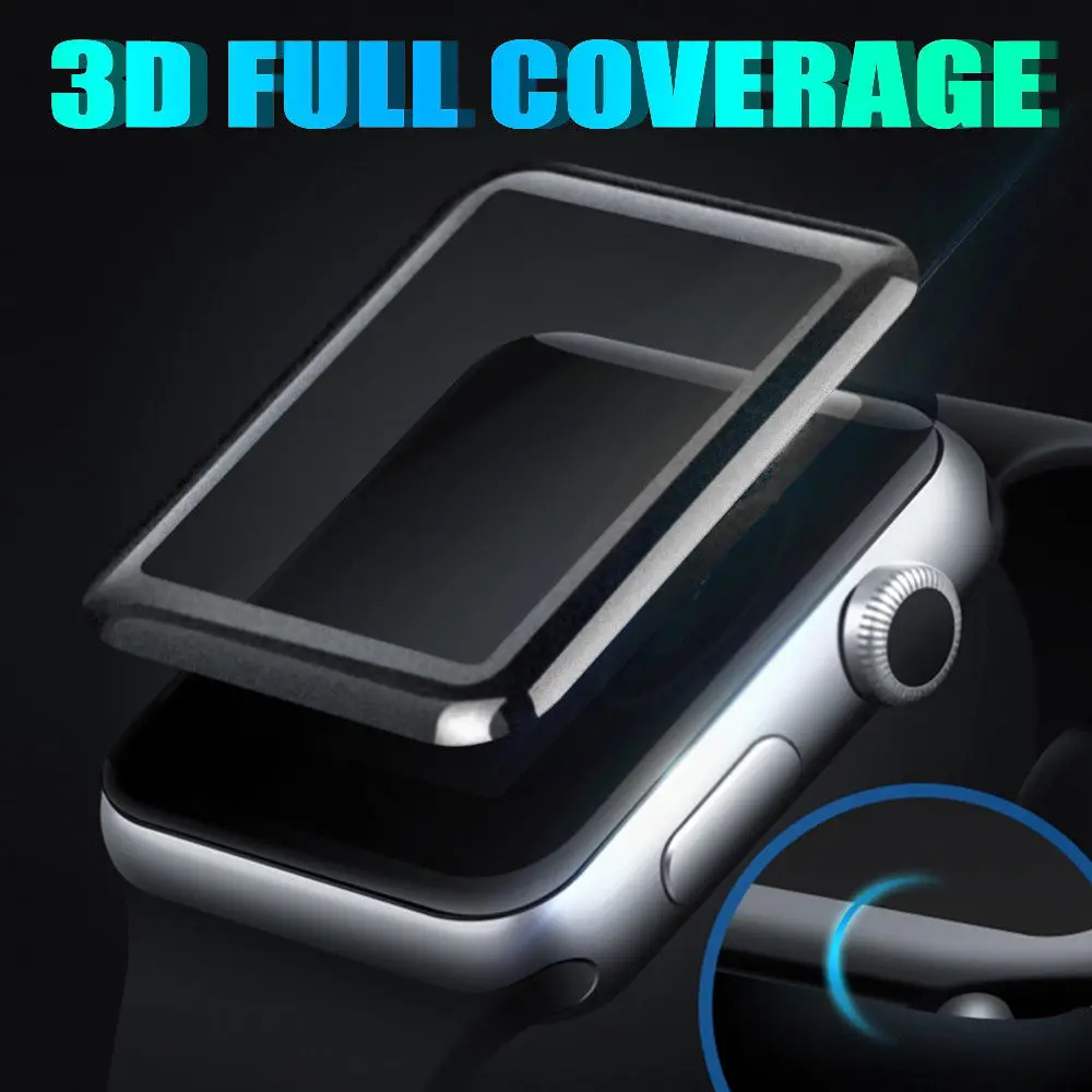 3D полное покрытие защитная пленка из закаленного стекла для iwatch Watch band Series 1/2/3/4 38 42