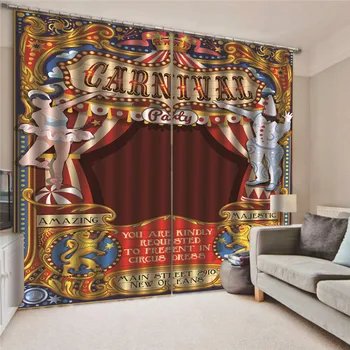 

3D Digital Print Carnival Curtain Door Window Curtain Drape Panel Modern bedroom Living Room Cortinas Home Decor Draps AP26