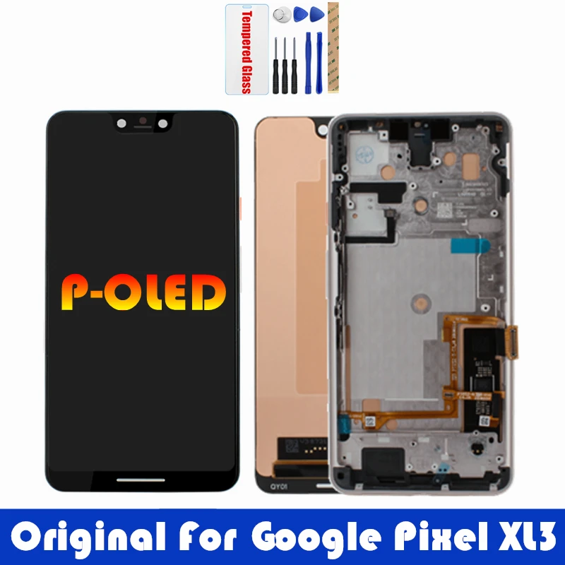 

Original For Google Pixel 3 XL LCD Display WITH FRAME P-OLED Screen For Pixel XL3 LCD Digitizer Replacement Repair Spare Parts