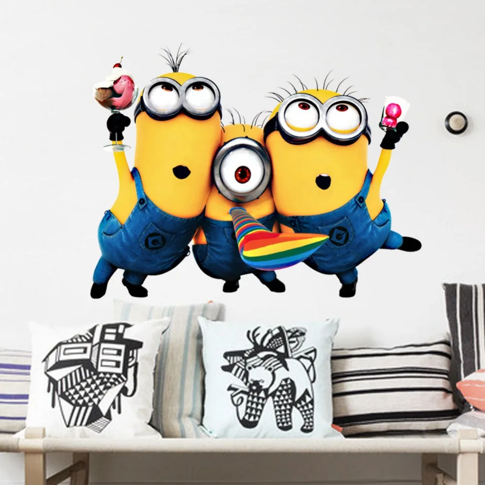 New MINIONS DESPICABLE ME 2 Wall Art Decal Removable Kids 3D Stickers Home Decor size 25