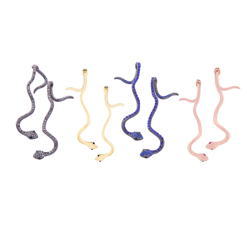 

ed01546c 2018 New Gold Black Color Alloy Snake Trendy Drop Earrings For Girls Wholesale Jewelry