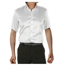 2017 marca de verano estilo de la Alta calidad de Imitación de seda de Manga corta Camisa de Los Hombres camisa masculina Camisas de vestir casuales camisas hombre