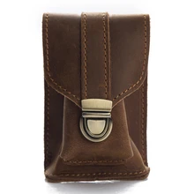 Мужские поясные сумки в стиле ретро из натуральной кожи, коробки для сигарет, поясная сумка, маленькая сумка для денег, мужская деловая сумка для путешествий, подарок