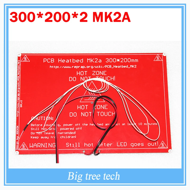 PCB Heatbed MK2A with led Resistor and cable for 3D printer RepRap RAMPS 1 4 hot