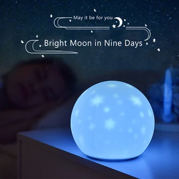 

Colorful Planet Silicone Night Light Bedroom Creative Dream Bedside Table Lamp Moon Star Projector Charging Pat Light