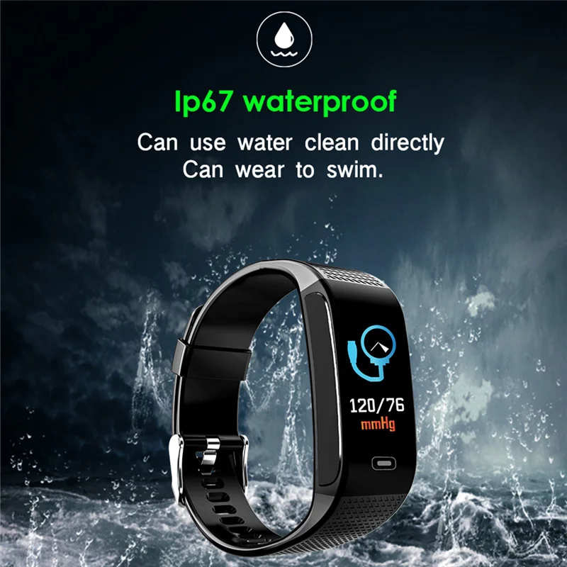 

OGEDA Blood Pressure Heart rate Monitoring Men smart Bracelet watch OLED screen fitness tracker IP67 smart watch wearable device