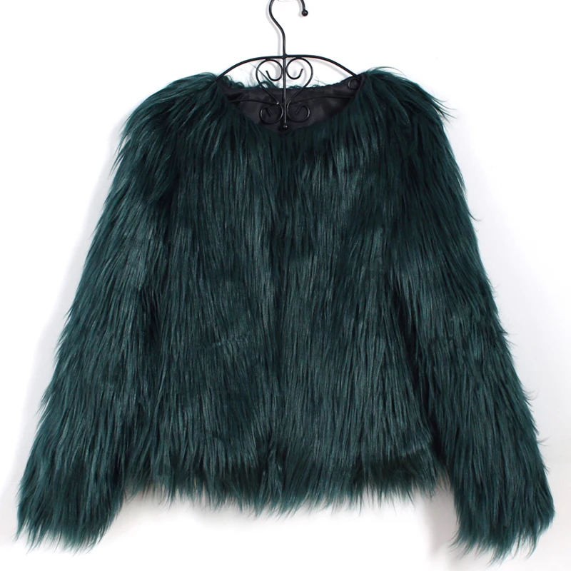 Меховое пальто, женская пушистая теплая верхняя одежда с длинным рукавом, осенне-зимнее пальто, куртка, пальто без воротника размера плюс 3XL