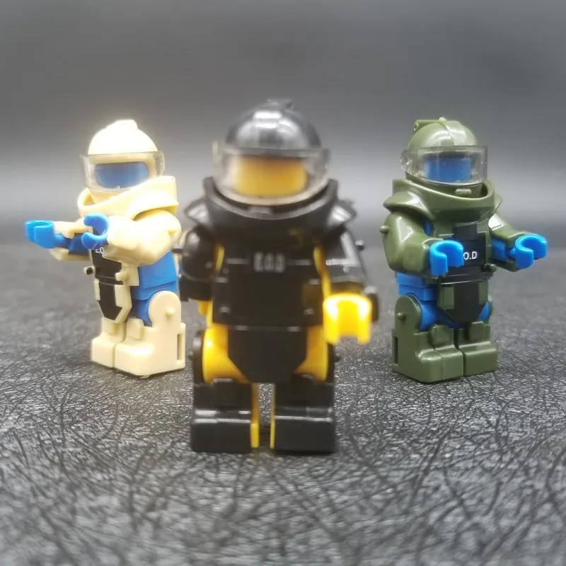 

3 Color City EOD Suit Helmet Block Body Armor Military Weapon Army Soldiers Building Blocks Best Toys For Children MOC X134