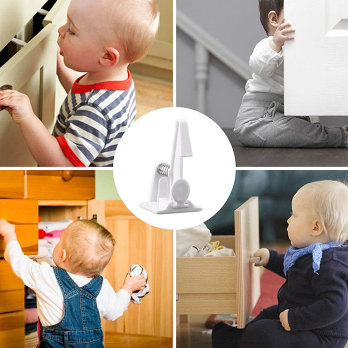 الطفل خزانة مصفحة درج الباب قفل الاطفال خزانة أقفال الخفية 2key 8 قطعة/المجموعة سلامة الطفل الربيع أقفال قفل أمان