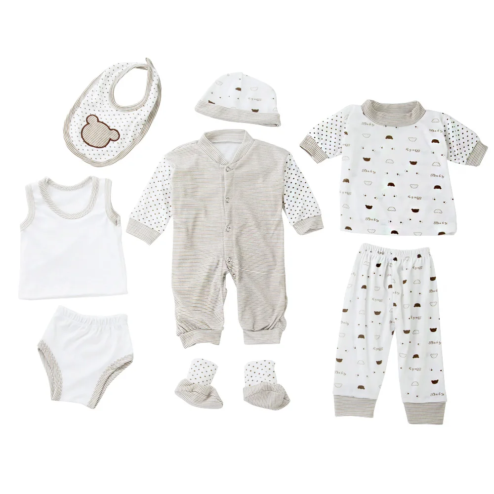 Wipalo (0-3 M Newborn) 8 Pcs/ Set Cute Horizontal Stripes Pattern Baby Clothing Cotton Cartoon For Underwear Sets | Детская одежда и