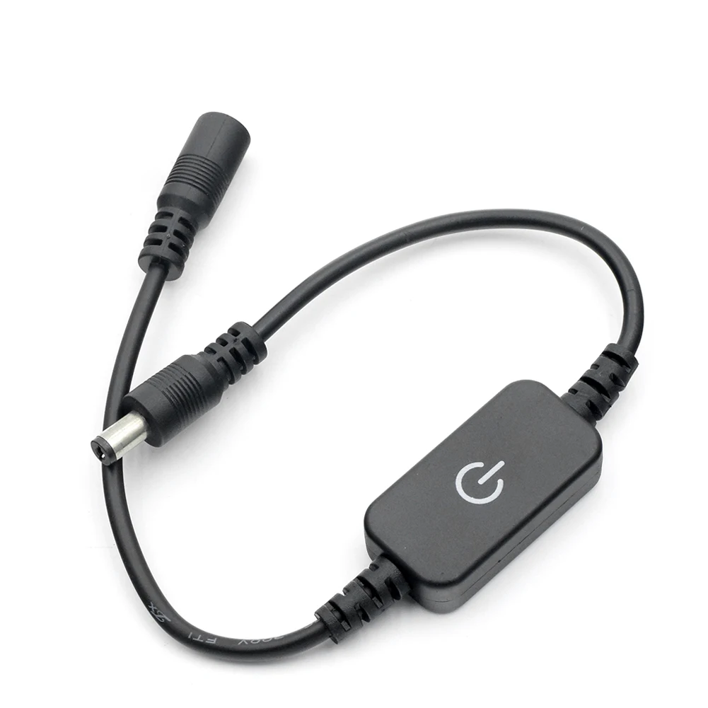 

Smart Touch/push type DC 12V Power Switch 2.1 X 5.5mm PVC plastic Black Switch Cable On/Off plug Switch for LED Strip Light