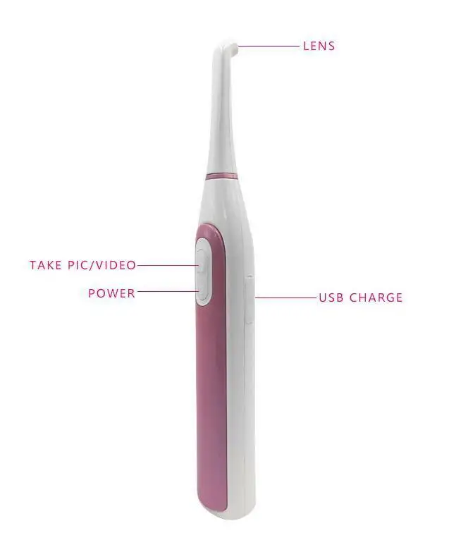 

WIFI wireless intraoral camera teethbrush style pink or golden color waterproof