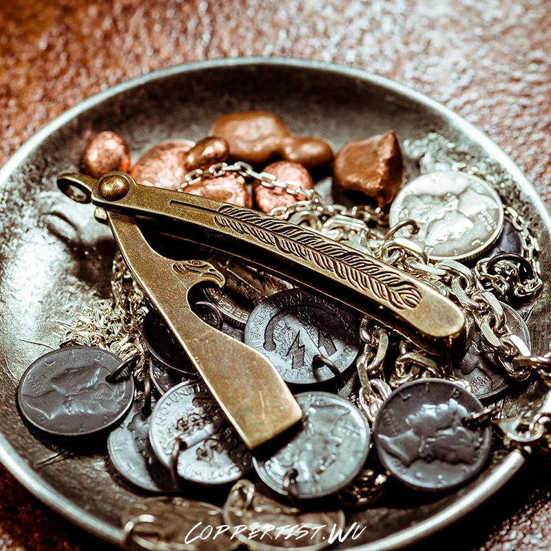 Coppertist. wu бритвенный портативный открывалка для бутылок бронзовый брелок