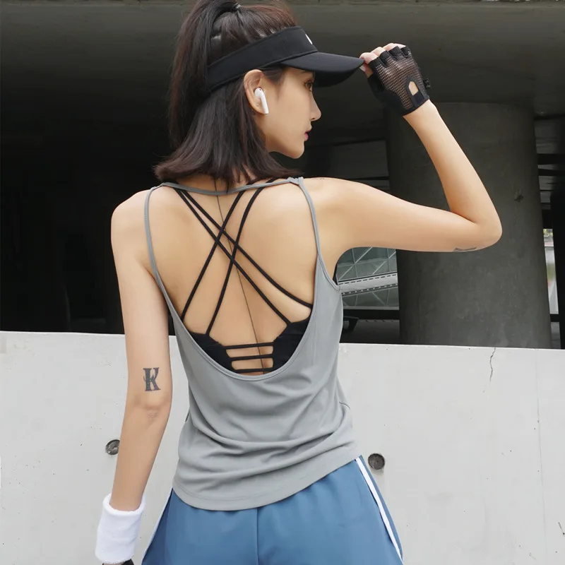 

2019 summer professional level stretch sports bras shockproof fixed quick drying underwear vest women running gym adjustable
