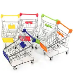 Мини нержавеющая сталь Handcart супермаркет Shopping дети игрушечные лошадки тележка Режим хранения игрушка телефон контейнер для еды милый