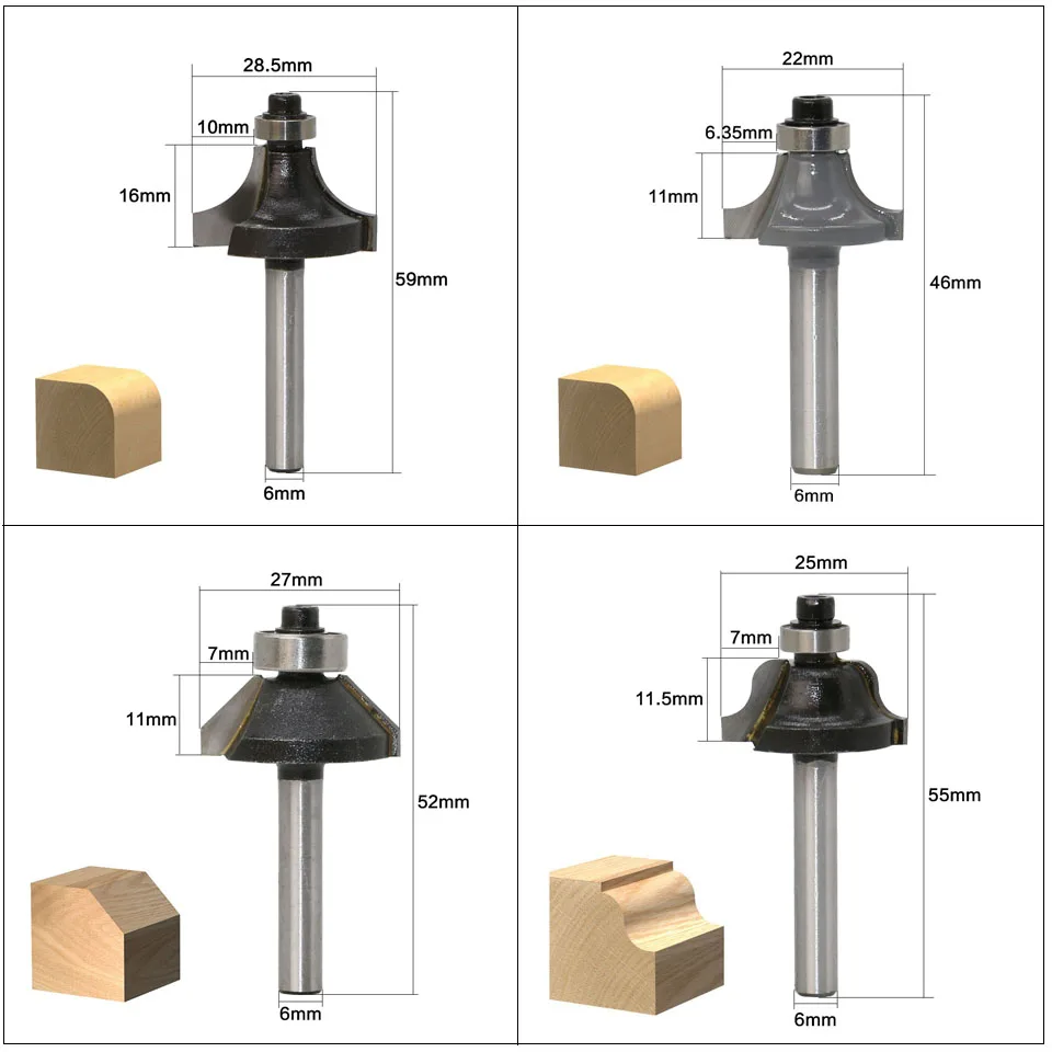 12 шт. фрезерный станок Набор бит 6 мм Деревянный Резак твердосплавный хвостовик мельница Деревообработка Обрезка гравировка резьба режущие инструменты