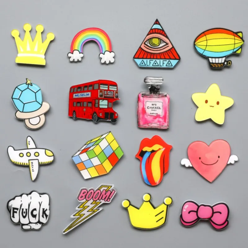 

1pcs Cute acrylic Cartoon fashion fridge magnets whiteboard sticker Refrigerator Magnets Kids gift Home Decoration