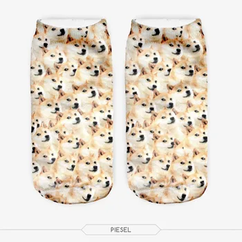 

RUNNING CHICK lot of nerve dog printing socks 7.5" men and women short sock