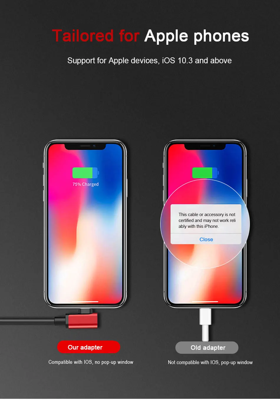 !ACCEZZ 2 3 IN 1 Dual Lighting Charging&Audio&Calling Headphone Adapter For iphone X 8 7 Plus Jack to Earphone AUX Splitter Cables (5)