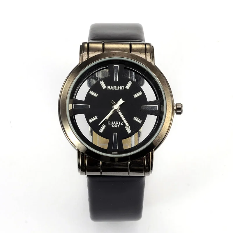 

Watch Men Top Brand BARIHO Fashion Round Stainless Stell Dial Leather Straps Hour Clock Wristwatches Mens relogio masculino saat