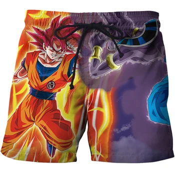 

New Anime Dragon Ball Z Naruto Men's Summer Casual Shorts Super Saiyan Son Goku Vegeta Cell Piccolo 3D Print Beach Shorts s-6xl