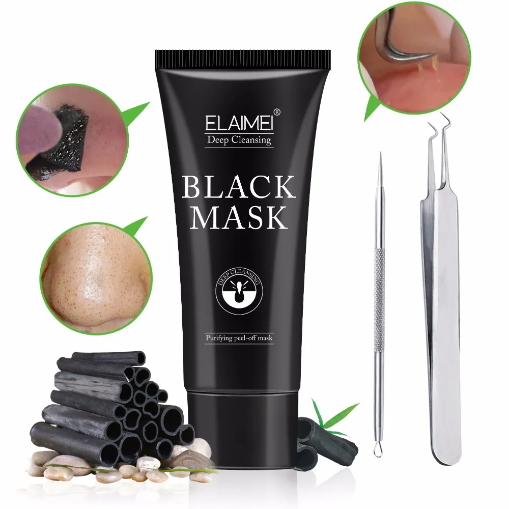 Blackhead Removal Bamboo charcoal Black Mask Deep Cleansing Peel Off Mask Pores Shrinking Acne