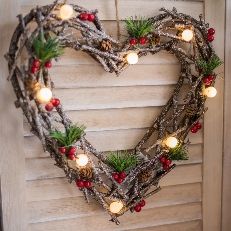 Рождественские елочные украшения, натуральные Клубные звезды, сердца, светильники, настольные украшения, рождественские украшения