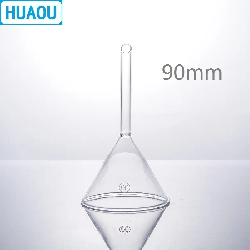 

HUAOU 90mm Funnel Short Stem 60 Degree Angle Borosilicate 3.3 Glass Laboratory Chemistry Equipment