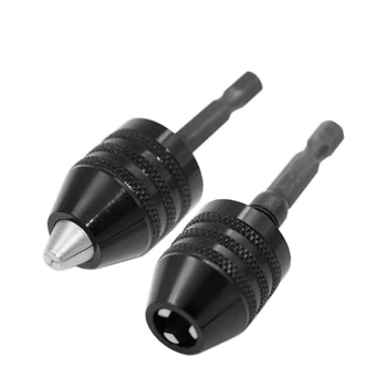 

1/4" Keyless Drill Bit Chuck Hex Shank Adapter Converter Quick Change 0.3-8mm