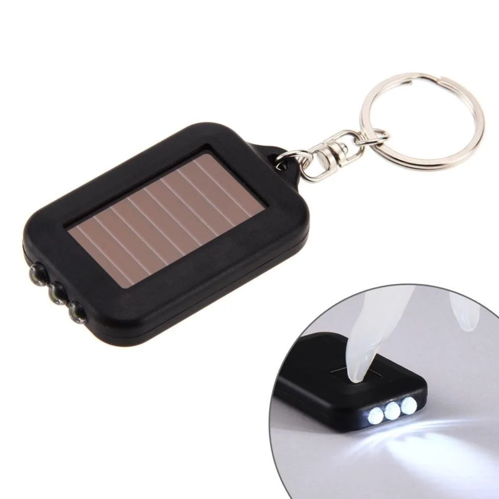 

Solar Power Multifunction LED Light Electric Flashlight Key Outdoor Accessory Mini Lamp Ring Keying Light
