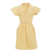 Платье для маленьких девочек детское школьное платье принцессы с отложным кружевным клетчатым карманом в клетку летние платья для девочек Новинка года, 4JJ