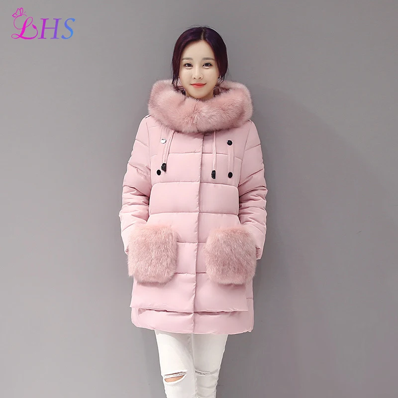 2016 Luxury Winter Collection Women Down Coat Jacket Warm Woman Down Parka Fox Fur Collar Clothings