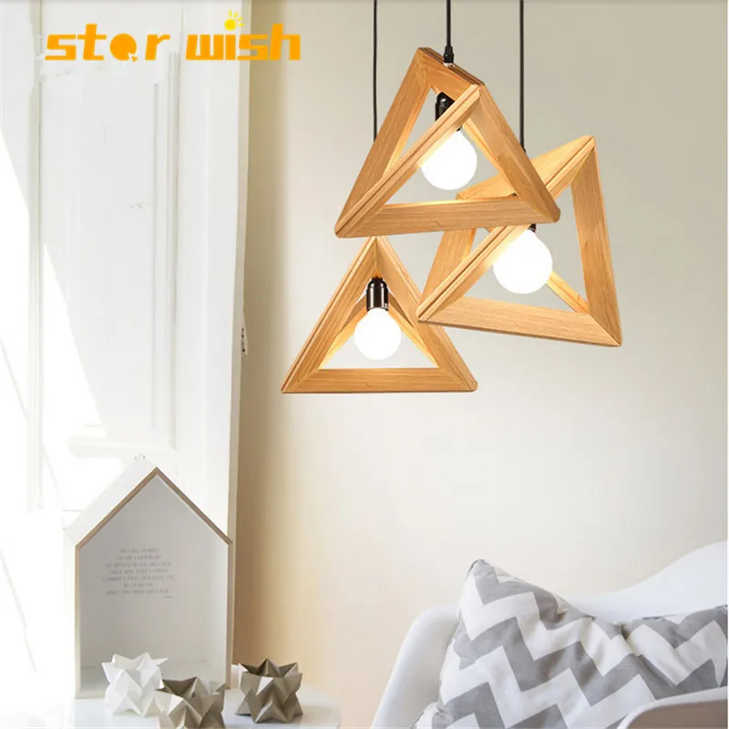 Preise Sterne wünschen Nordic massivholz anhänger lampe design für Küche esszimmer kreative hunging licht