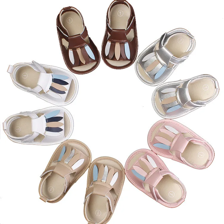 

New style leaves Summer baby sandals girls Princess pu leather infant sandals Baby moccasins Hard sole baby sandals 0-18 Months