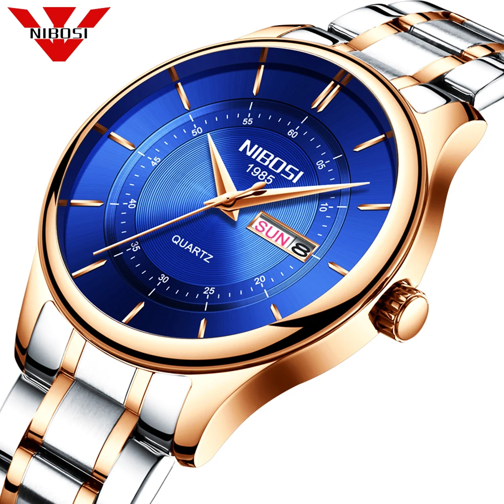 Goedkoop NIBOSI Reloj Heren Horloges Top Brand Luxe mannen Casual Quartz Horloge Mannen Sport Waterdicht Horloge Relogio Masculino Montre