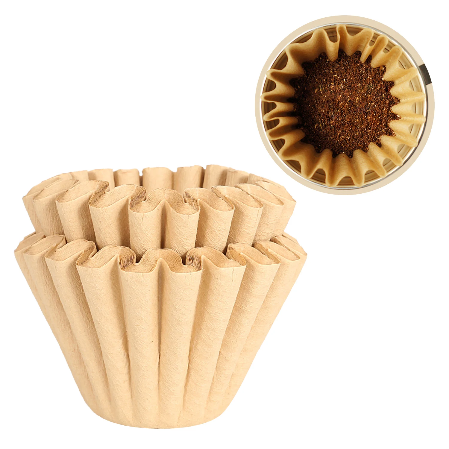 

Behogar 50PCS Wave Shape Coffee Filter Papers for 1-4 Cup Electric Drip Coffee Makers Office Home Apartment