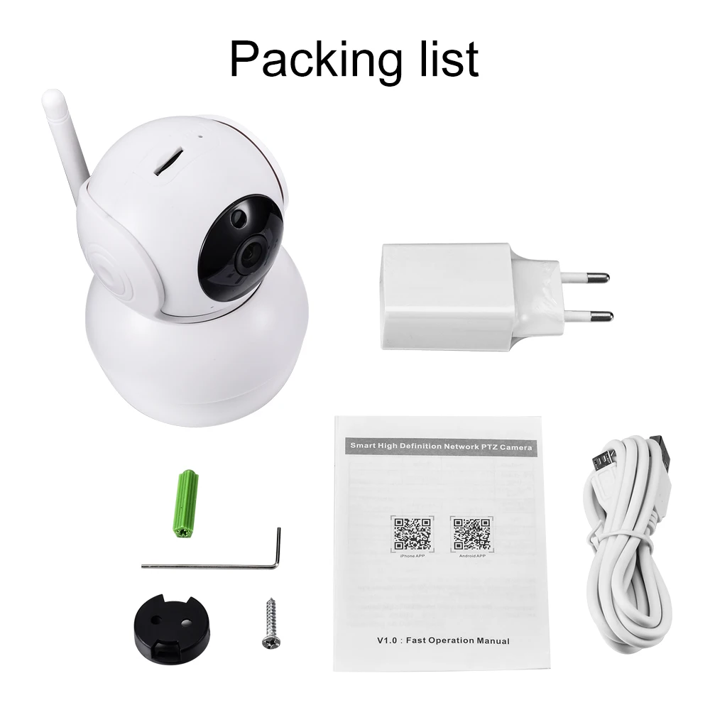 Gadinan Pan/Tilt Wireless Camera 1080P HD Baby Monitor Portable Home IP Camera Pet Monitor WiFi camera Smart Camera Surveillance