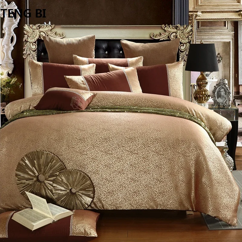 

2018 New Luxury Tencel Satin Jacquard Bedding Set bedclothes bed linen/bed sheet bed set Queen/King Size 12Type