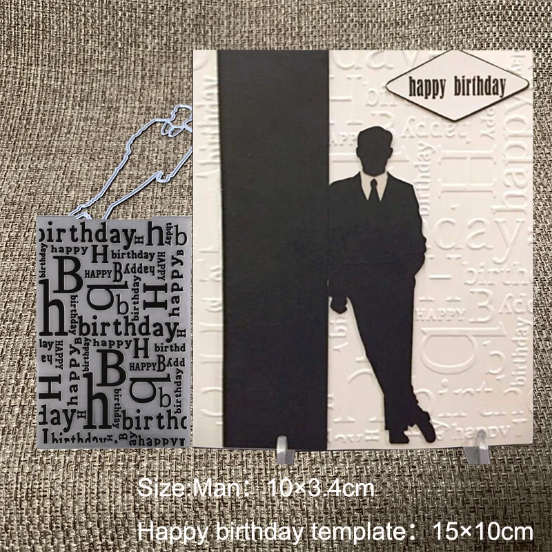 

New Design Craft Metal Cutting Dies cut die man and happy birthday Scrapbooking Album DIY Paper Card Craft Embossing Die Cuts