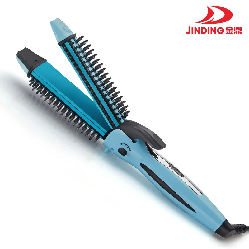 

JD-3337 3 in 1 Professional Flat iron Hair Straightener Curling Iron Corn hot for all hair types Hairdressing