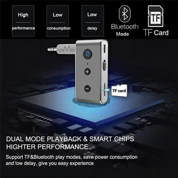 

Bluetooth Car Kit Handsfree 3.5MM Aux Audio Receiver Adapter A2DP Stereo Wireless Music Receiver Bluetooth Hands-free Call 5